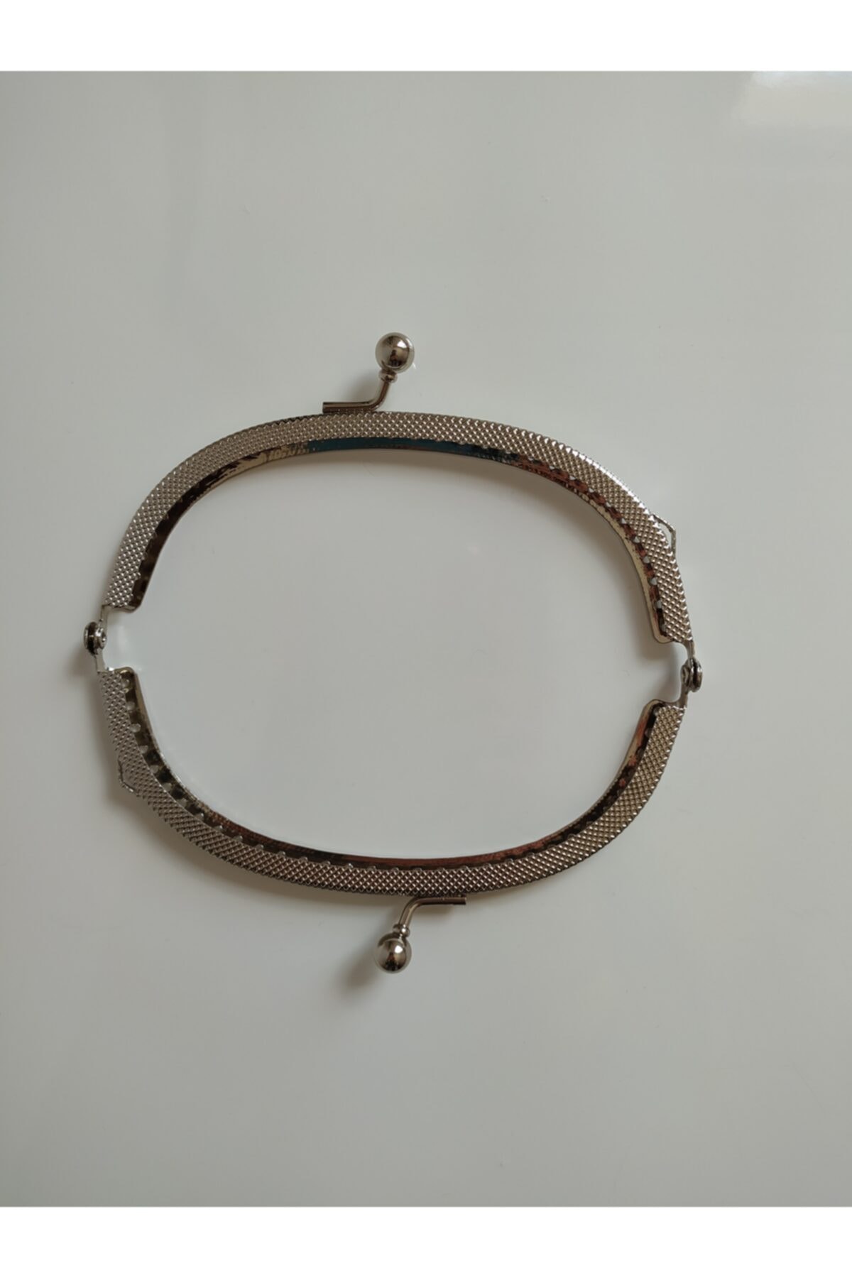 HyL Center Oval Çanta Bursu Inci Desenli Gümüş 15 cm