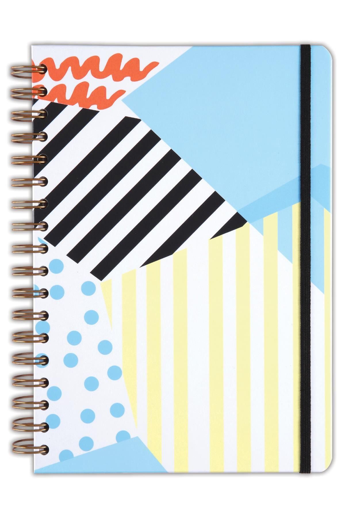Matt Notebook 17x24 Cm Lastikli Spiralli Sert Kapak Not Defteri Kareli