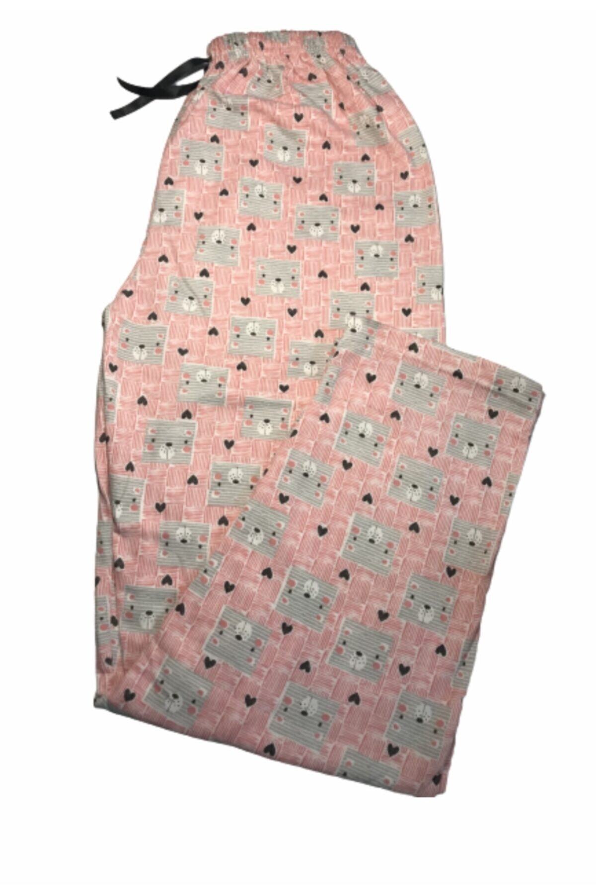 SayaSocks Kadın Kare Ayı Desenli Pijama Altı