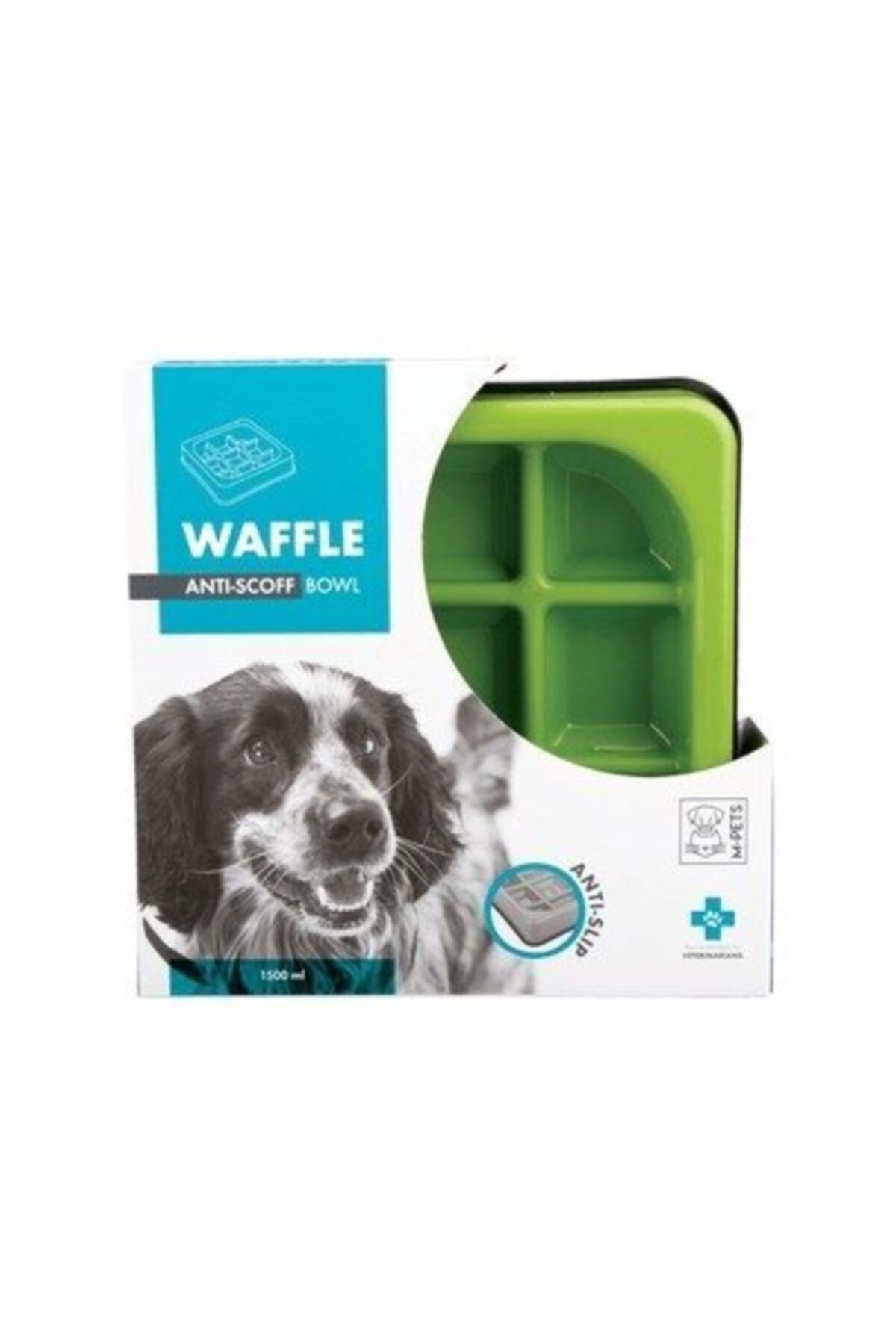 MPETS Waffle Yavaş Yeme Mama Kabı 1500ml Yeşil