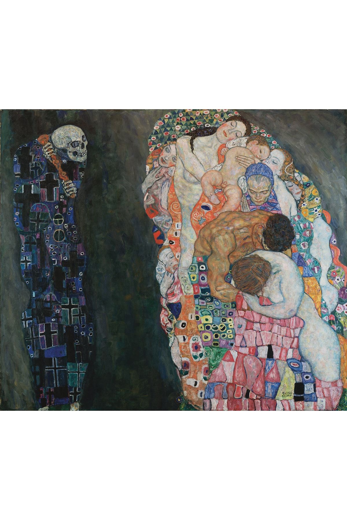 Hobimania Duvar Örtüsü Tapestry Gustav Klimt Death And Life Ölüm ve Yaşam 150x100 cm Duvar Dekorasyon Moda