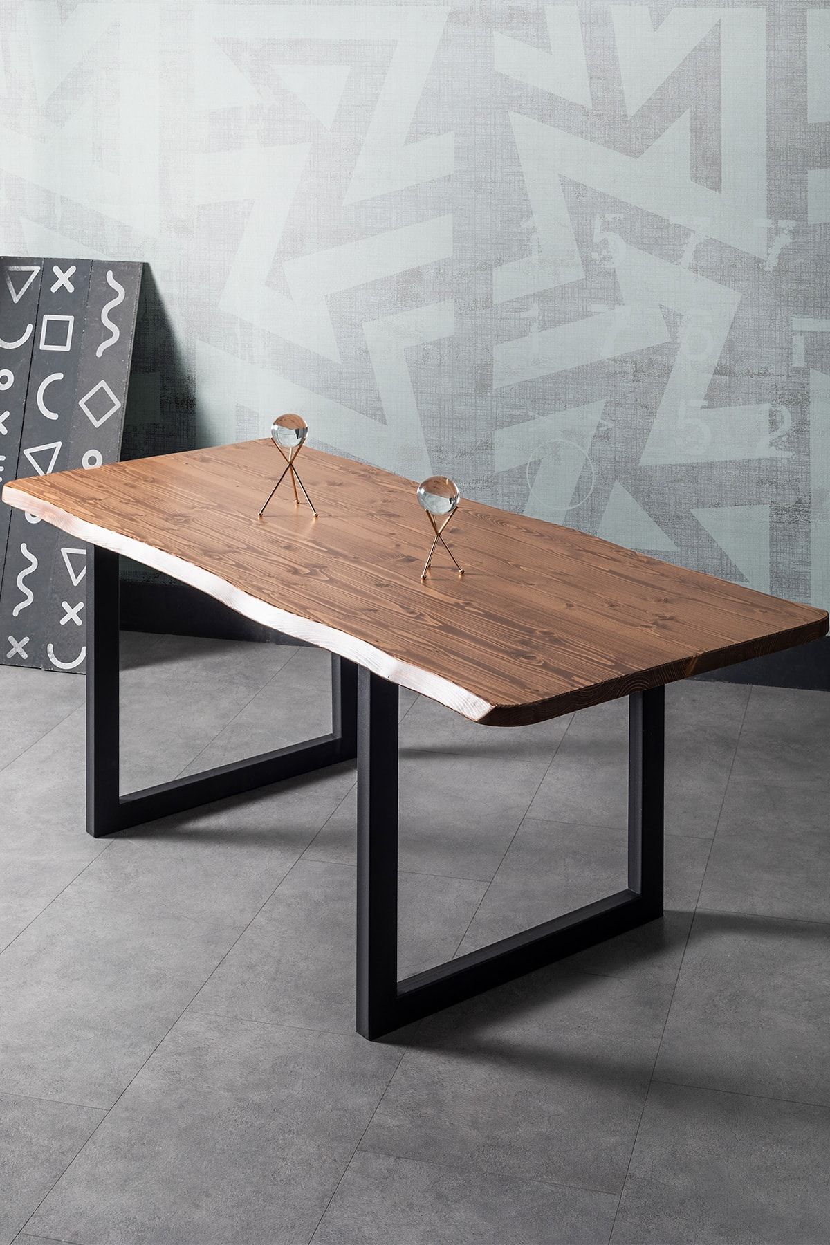 Ahşap Center Lüx Kütük Masa Doğal Ağaç Kütük Masa 80x160cm