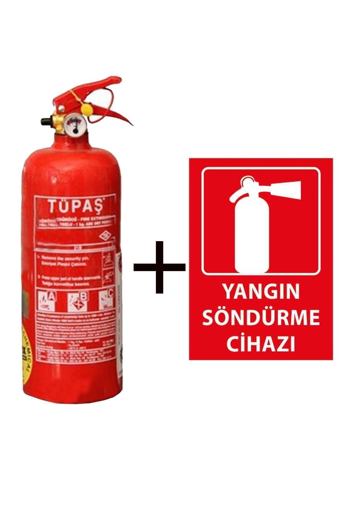 Tüpaş 1kg Yangın Tüpü Ve Yangın Tüpü Levhası 2li Set