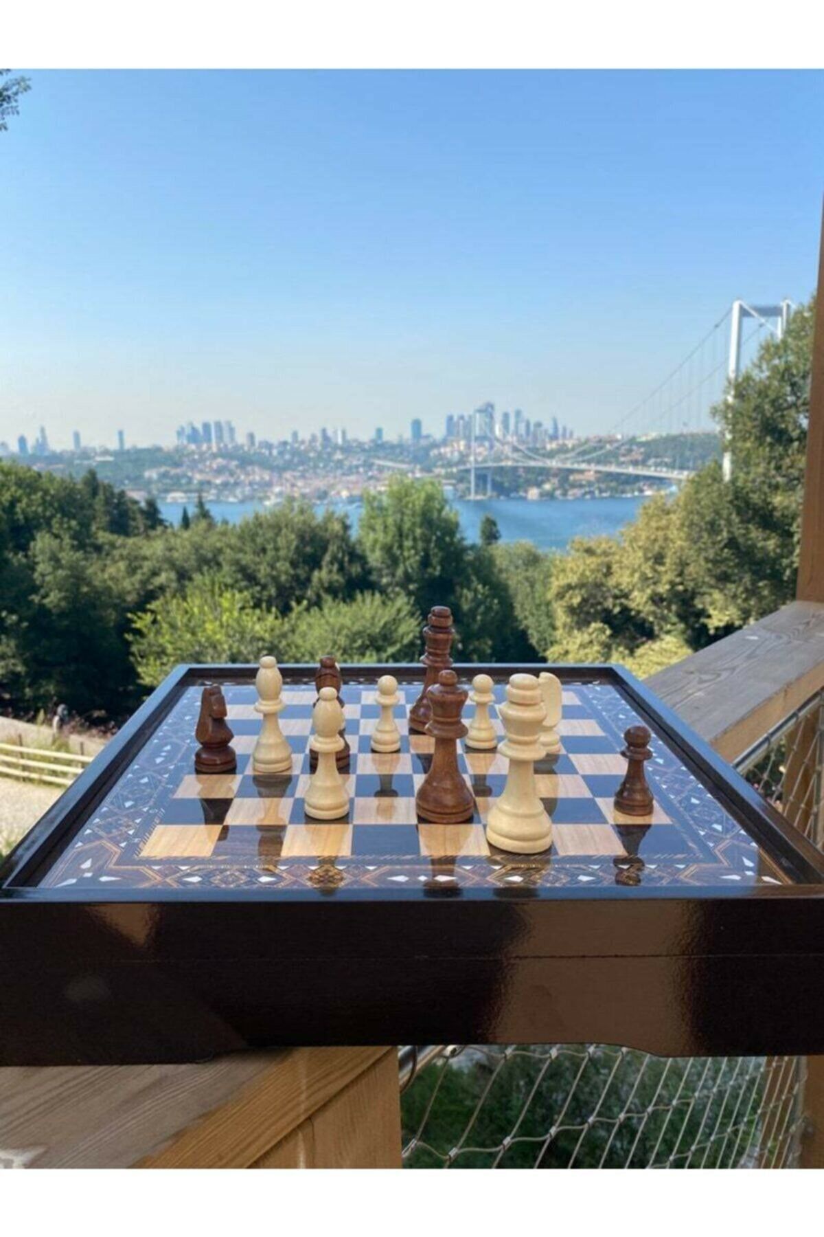 megame Vip Satranç Seti Ceviz Rengi Sandıklı Satranç Takımı