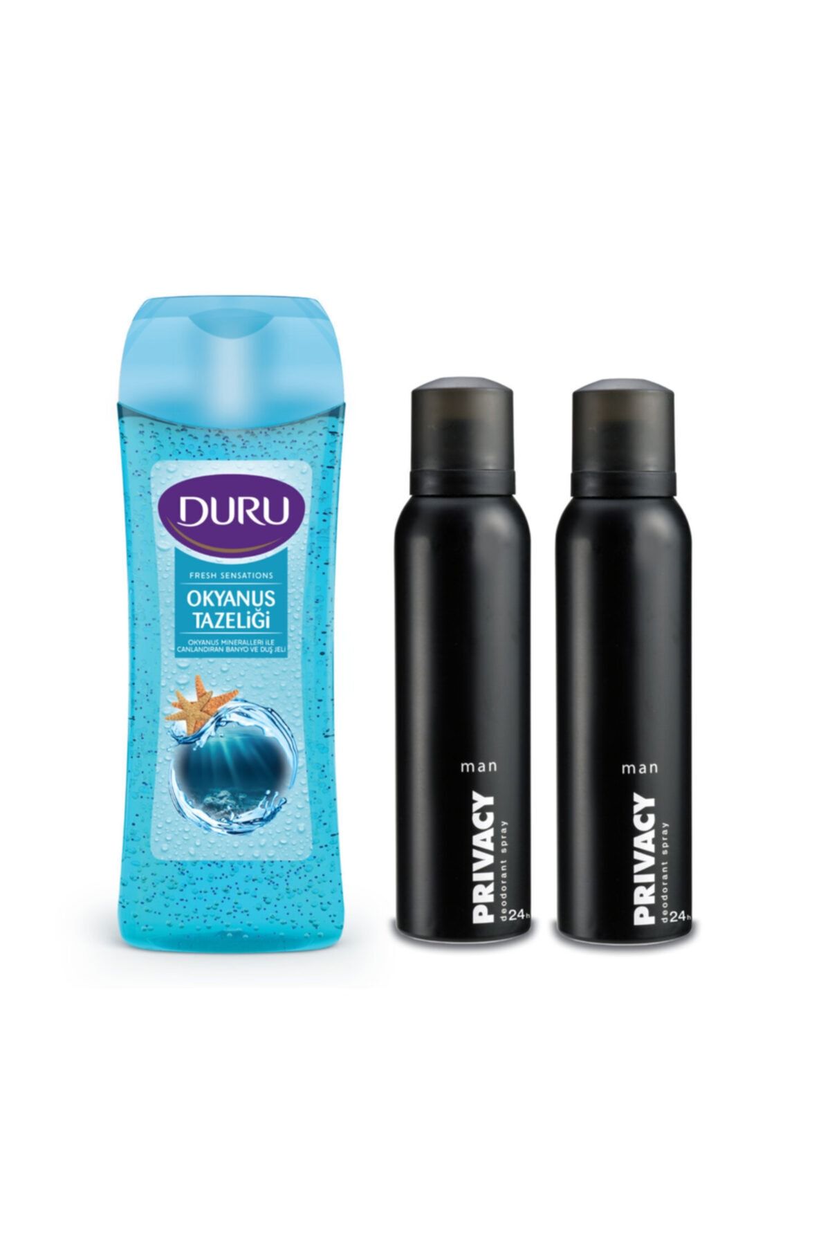 Duru Fresh Sensations Okyanus Tazeliği Duş Jeli 450ml Ve Privacy Women Deodorant 2 X 150ml