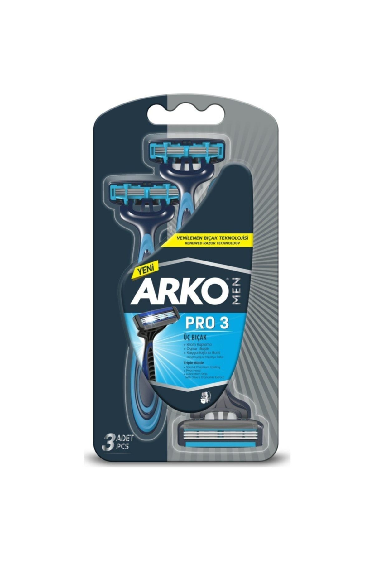 ARKO Men T3 Tıraş Bıçağı 3'lü