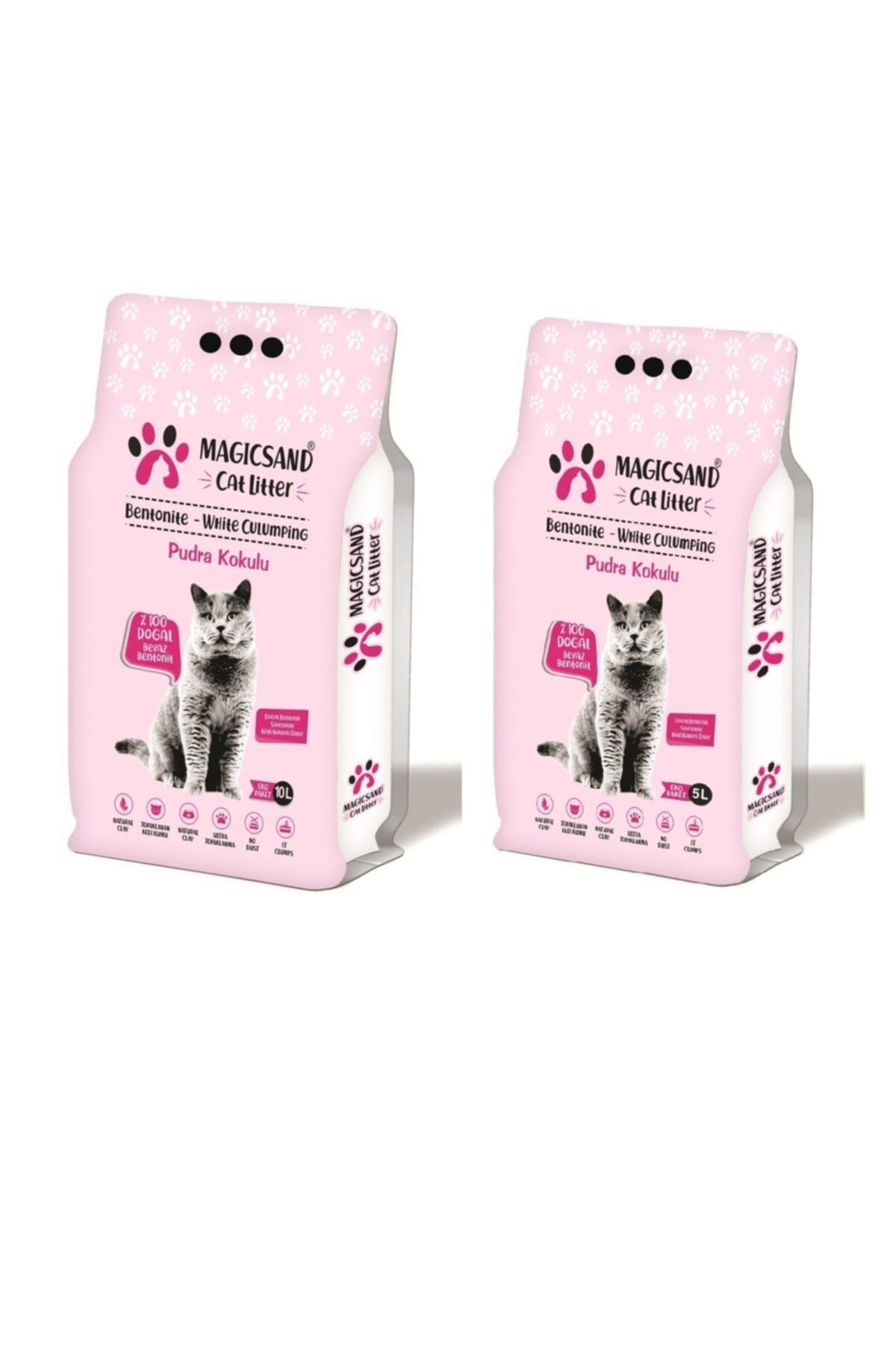 magicsand Marsilya Pudra Kokulu Kedi Kumu Ince Taneli 15 lt Pudra Kokulu 10+5 lt