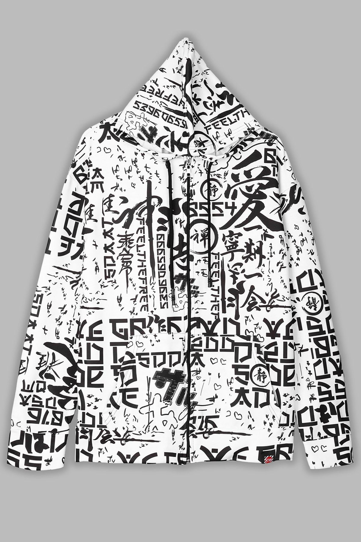 Sekizbiraltı Japon Dijital Baskı Fermuarlı Unisex Sweatshirt
