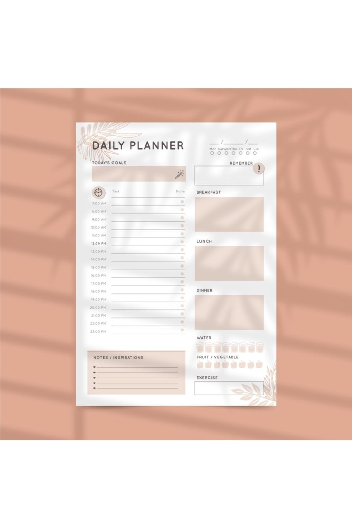 Ünsal Desing Günlük Planlayıcı Yazılabilir Silinebilir Pvc 21x29.7cm Daily Planner