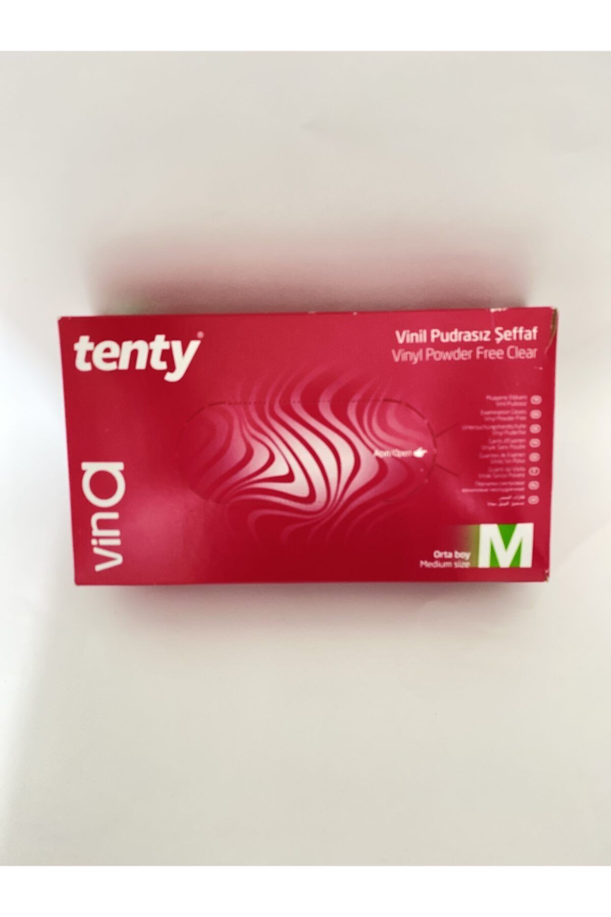 Tenty Pudrasız Vinil Eldiven Midium 100'lük