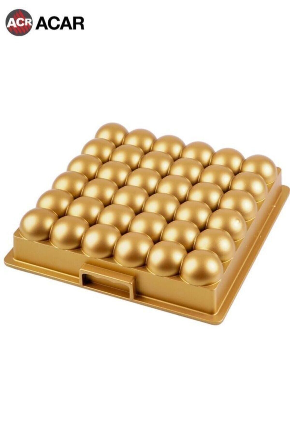 ACAR Atom 28x6 Cm Döküm Granit Kare Kek Kalıbı Gold 11740