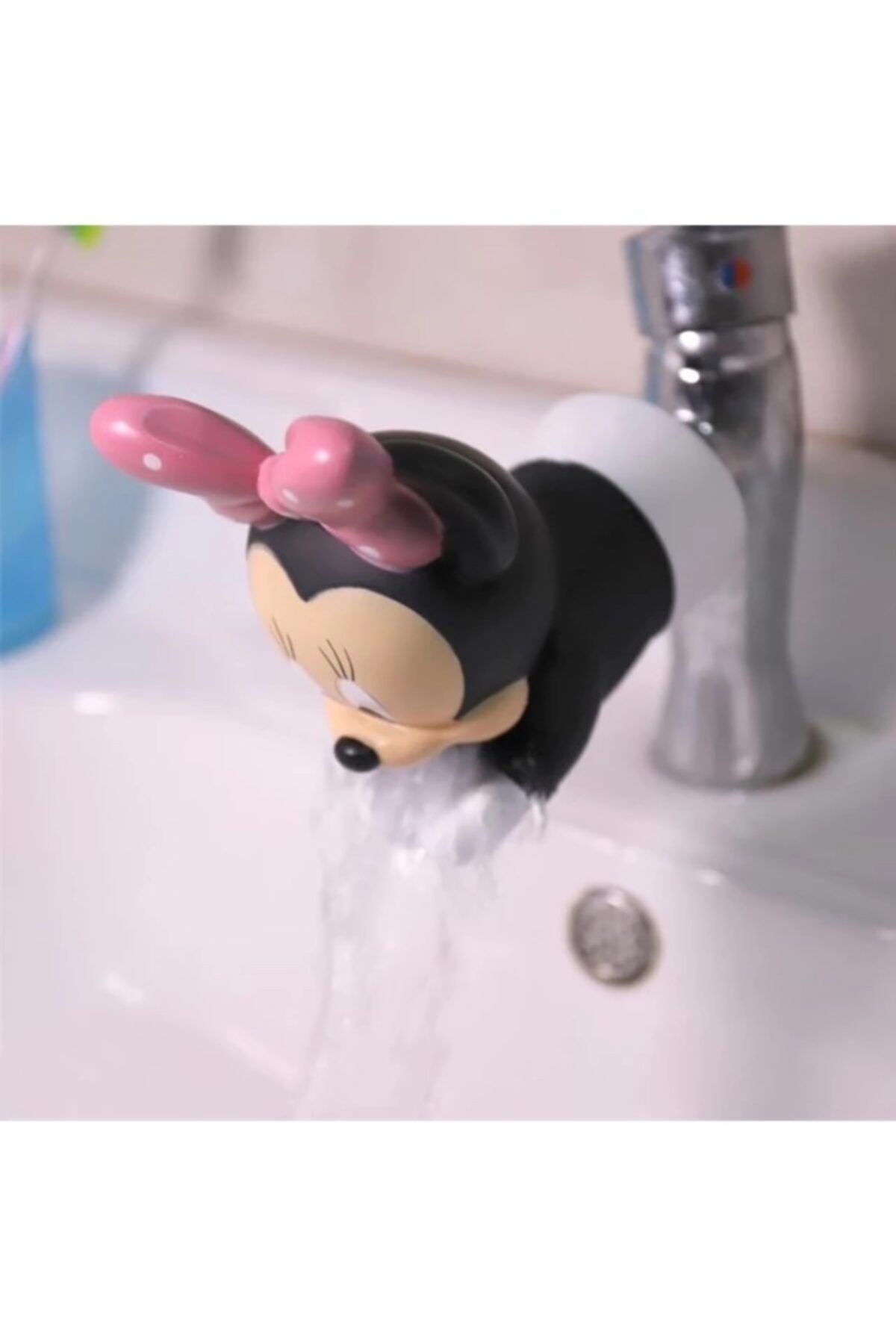Petityu Minnie Mouse Pembe Musluk Başlığı Çocuk El Yıkama Musluk Aparatı