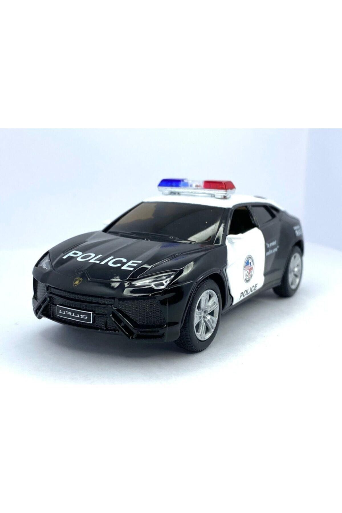 Kinsmart Lamborghini Urus Polis Çek Bırak 5inch. Lisanslı Model Araba, Oyuncak Araba 1:38