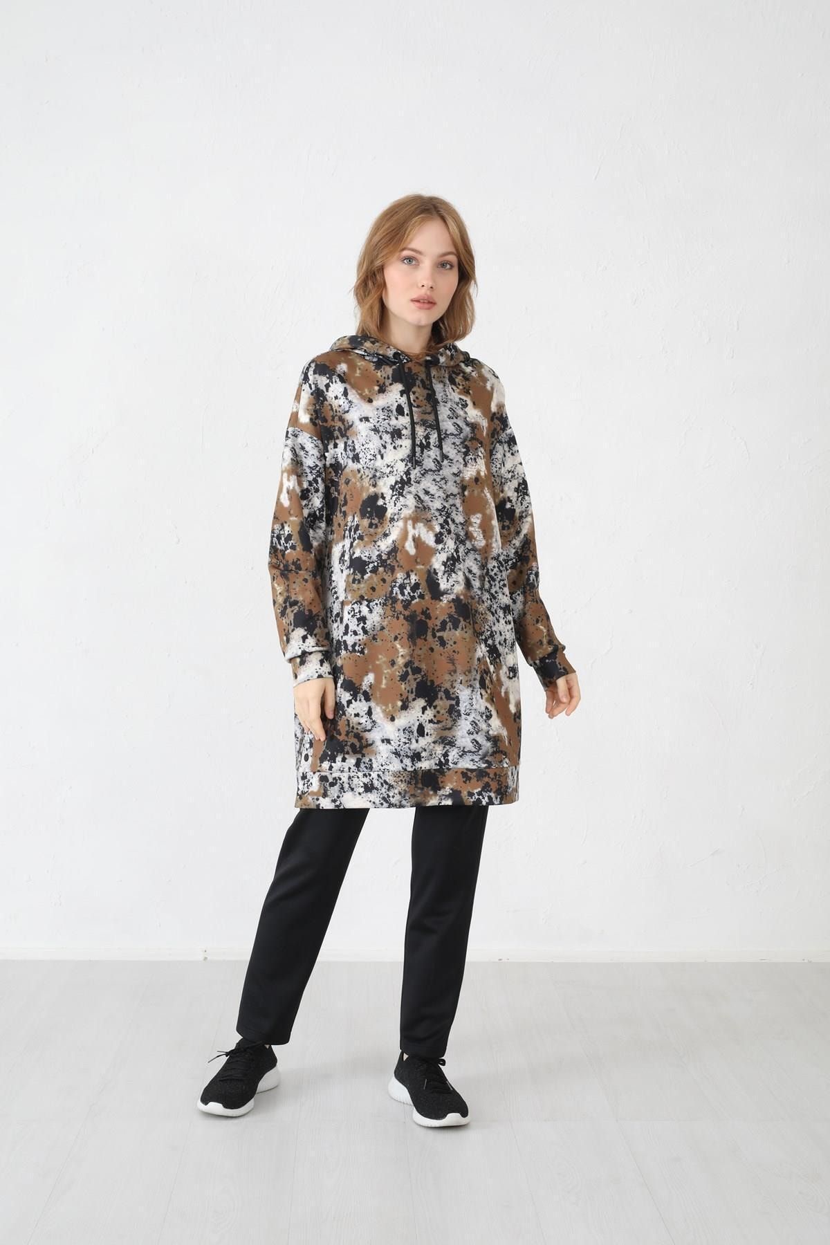 Moodbasic Kadın  Degrade Scuba Pantolonlu Takım