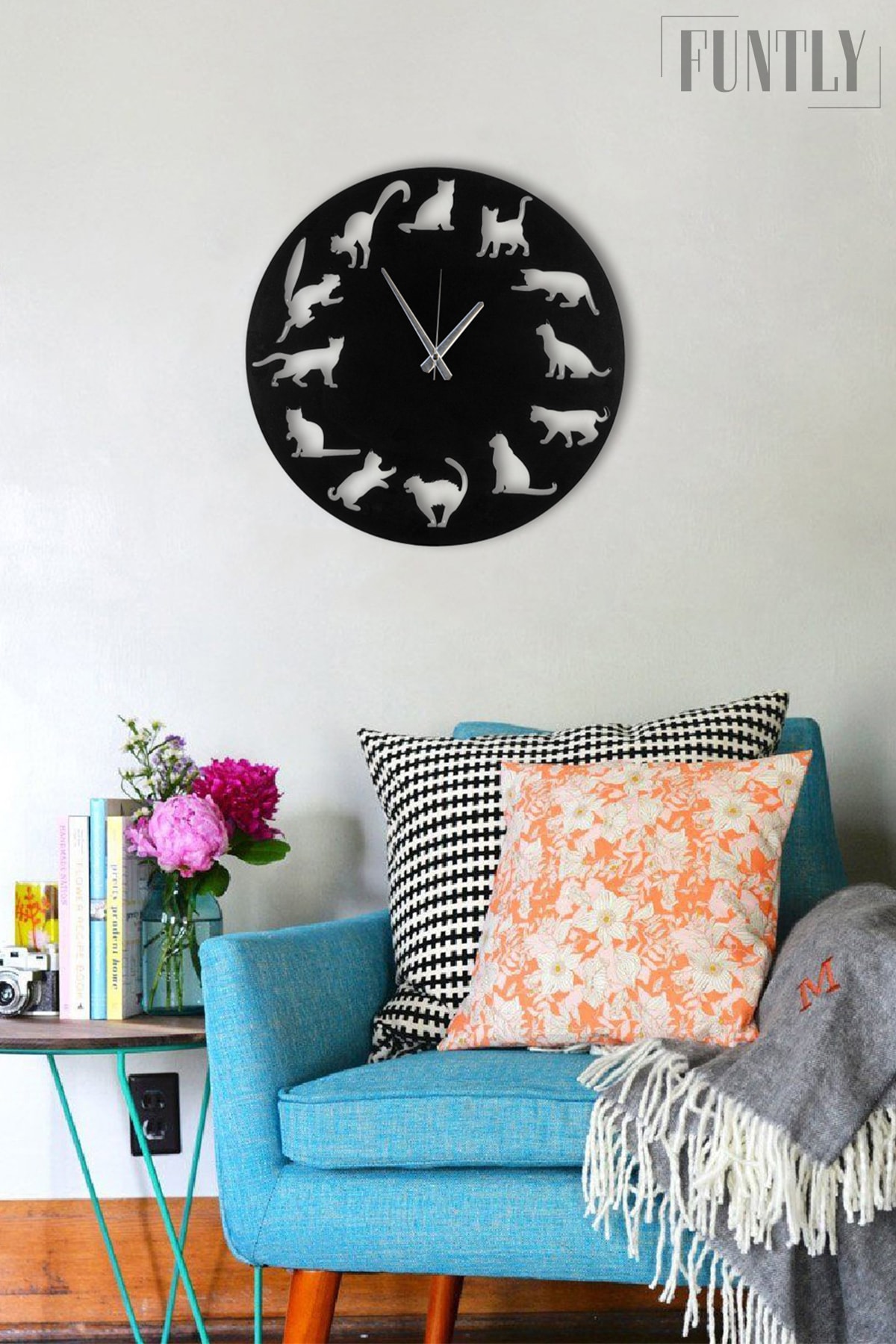 Funtly Catwallclock-kedili Duvar Saati