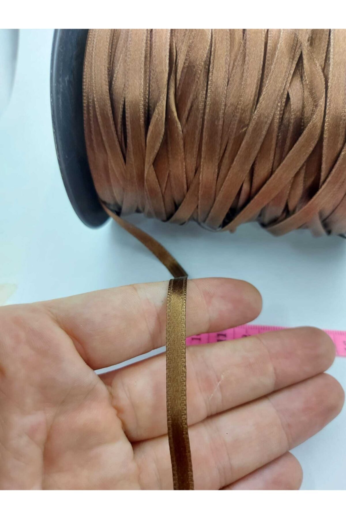 ztt Saten Kurdale Kahverengi Renk 6mm 10 Metre