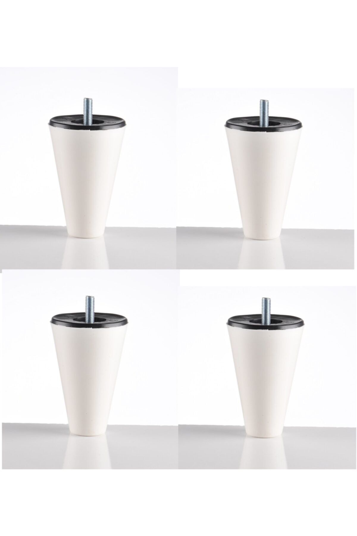 MESİR PLASTİK 4 Adet Kanepe, Mobilya, Baza, Yatak, Koltuk, Ayağı, Vida Hediyeli Kup Beyaz Renkli 14 Cm