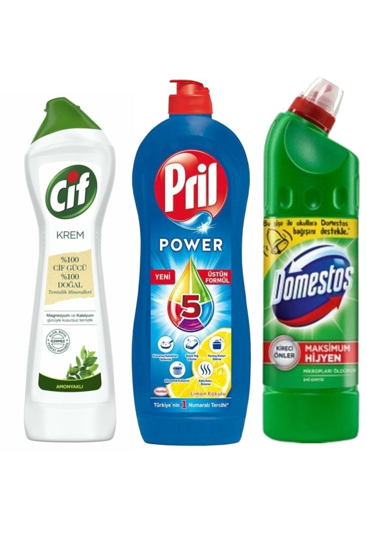 Pril Cif 500ml - Domestos Dağ Esintisi 810gr ve 675ml
