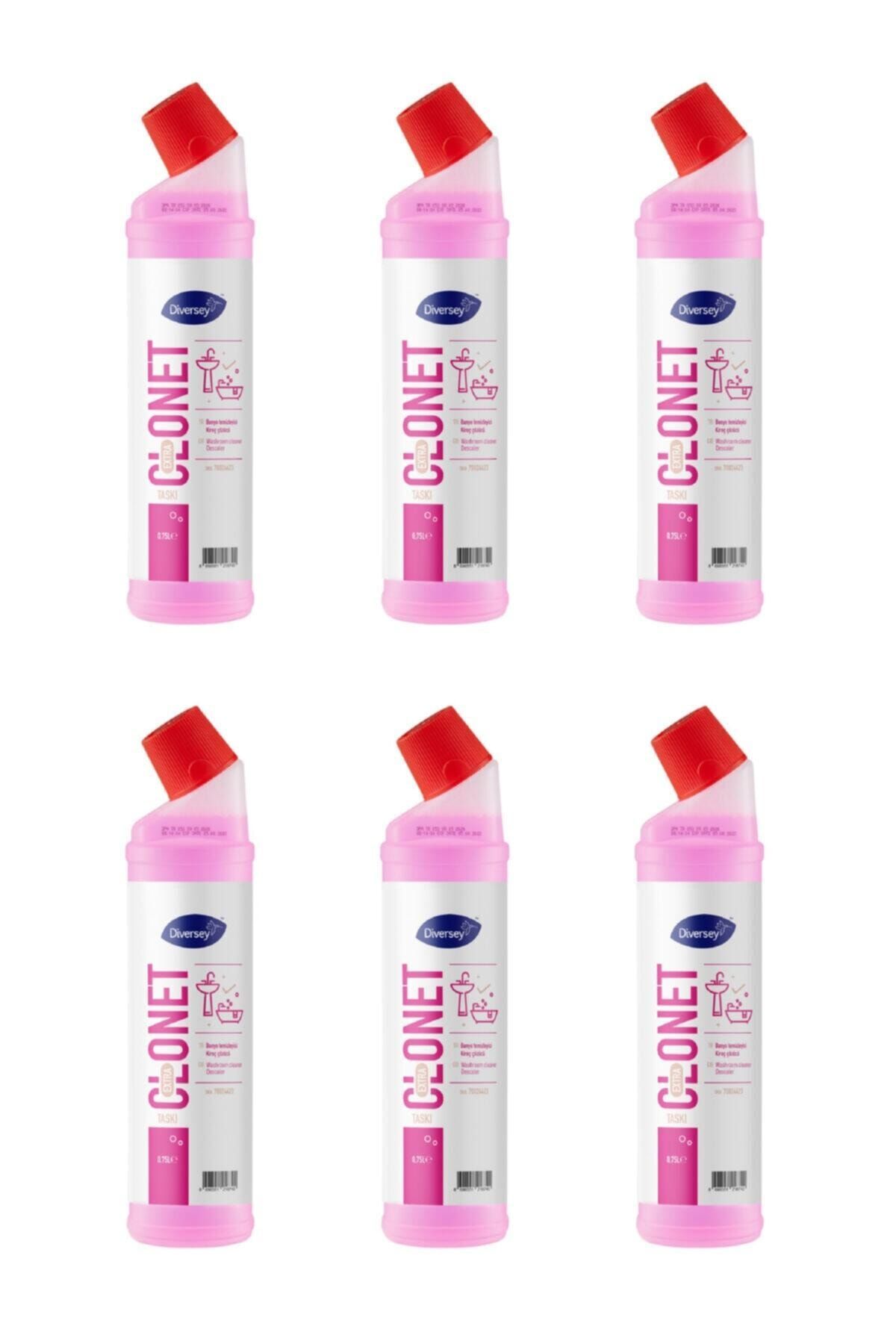 Diversey Yeni Taskı Clonet Extra - Banyo Temizleyici Ve Kireç Çözücü 750ml 6 Lı