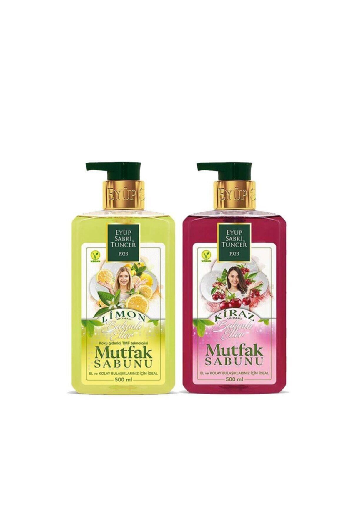 Eyüp Sabri Tuncer Mutfak Sabunu Seti Limon Aromalı, Kiraz Aromalı 500 Ml + Magic Sünger