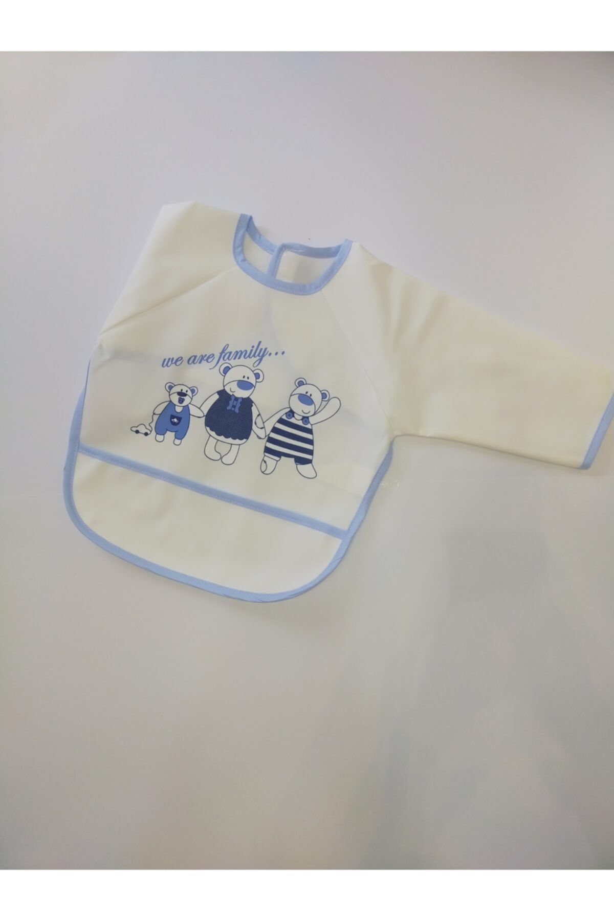Veo Baby Erkek Bebek Kollu Silinebilir Mama Önlüğü