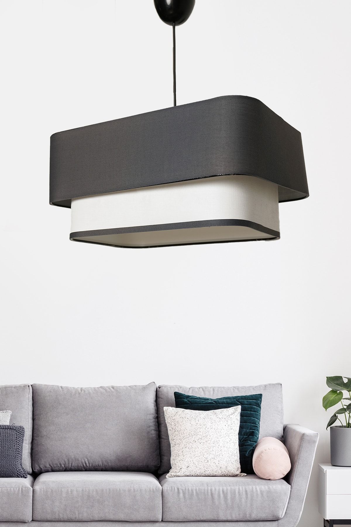 Hmydesign Varianza Tekli Sarkıt Antrasit Beyaz