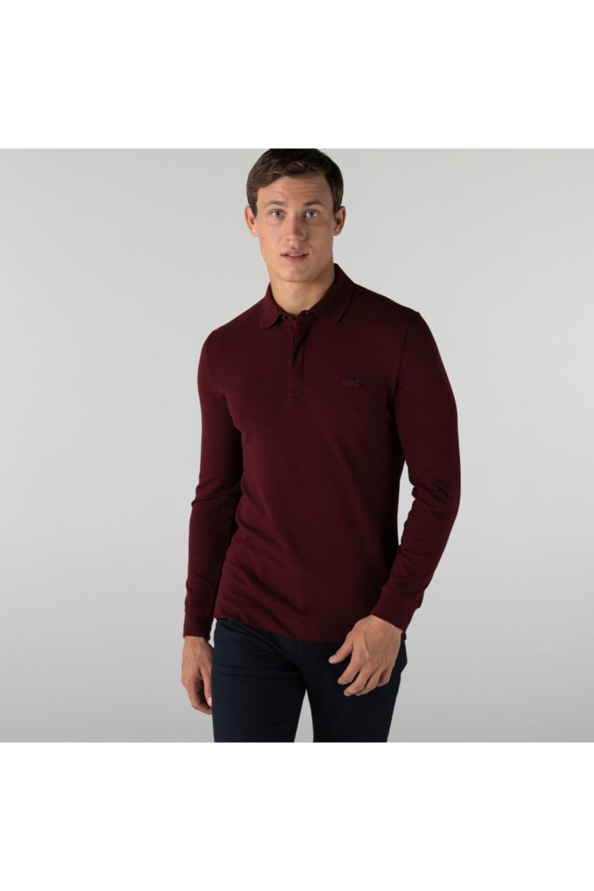 Lacoste Erkek Regular Fit Uzun Kollu Bordo Polo