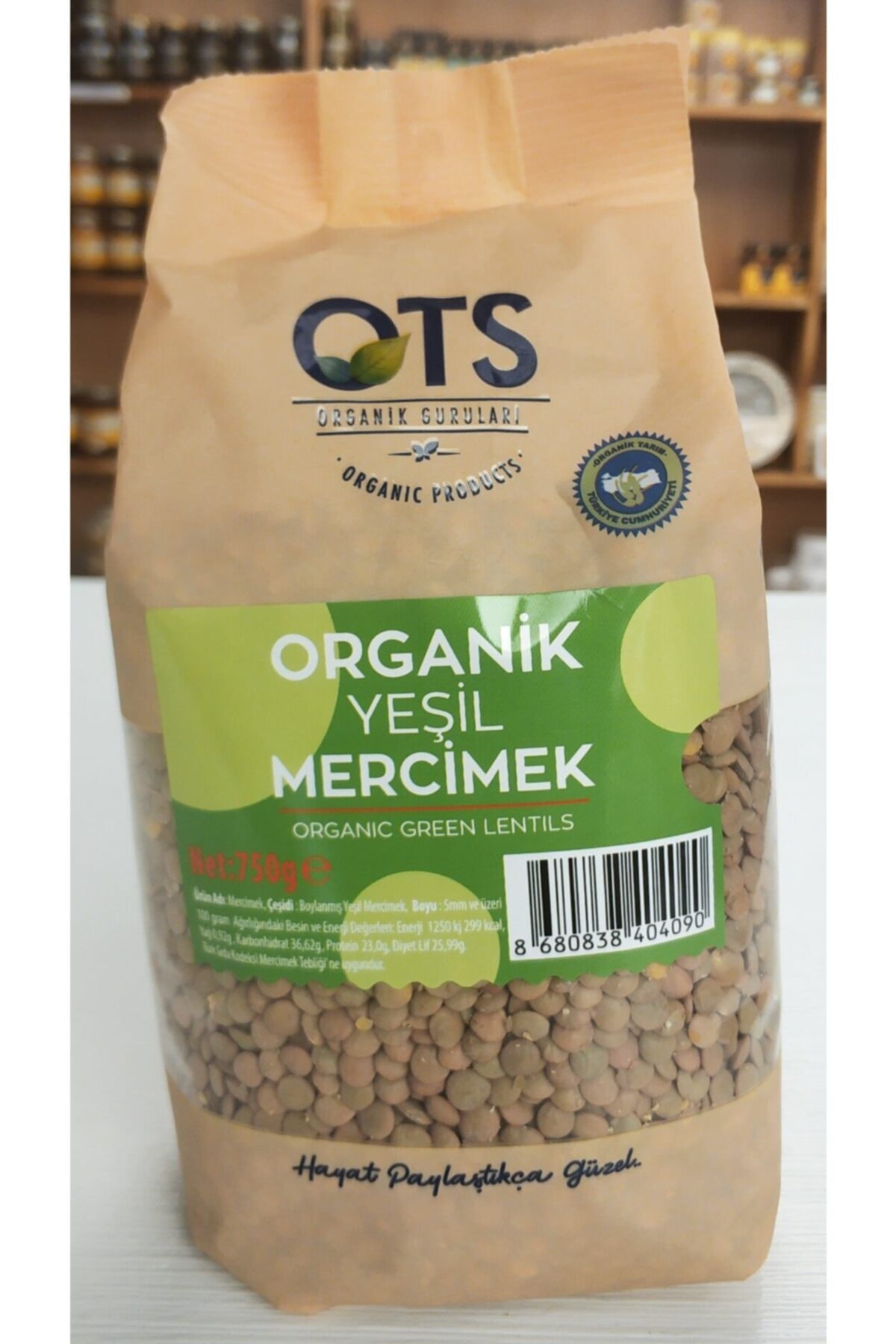 Öts Ots Organik Yeşil Mercimek 750gr