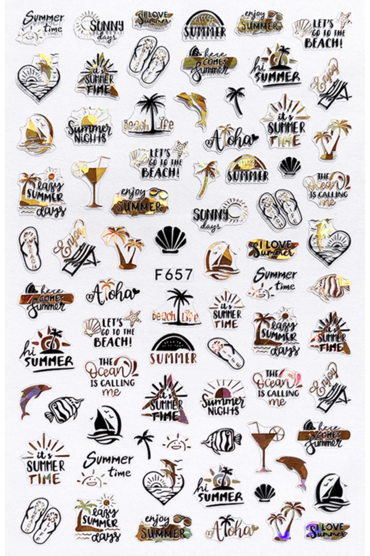 Nail Art Tattoo Summer Tırnak Dövmesi Tırnak Tattoo Nail Art Tırnak Sticker