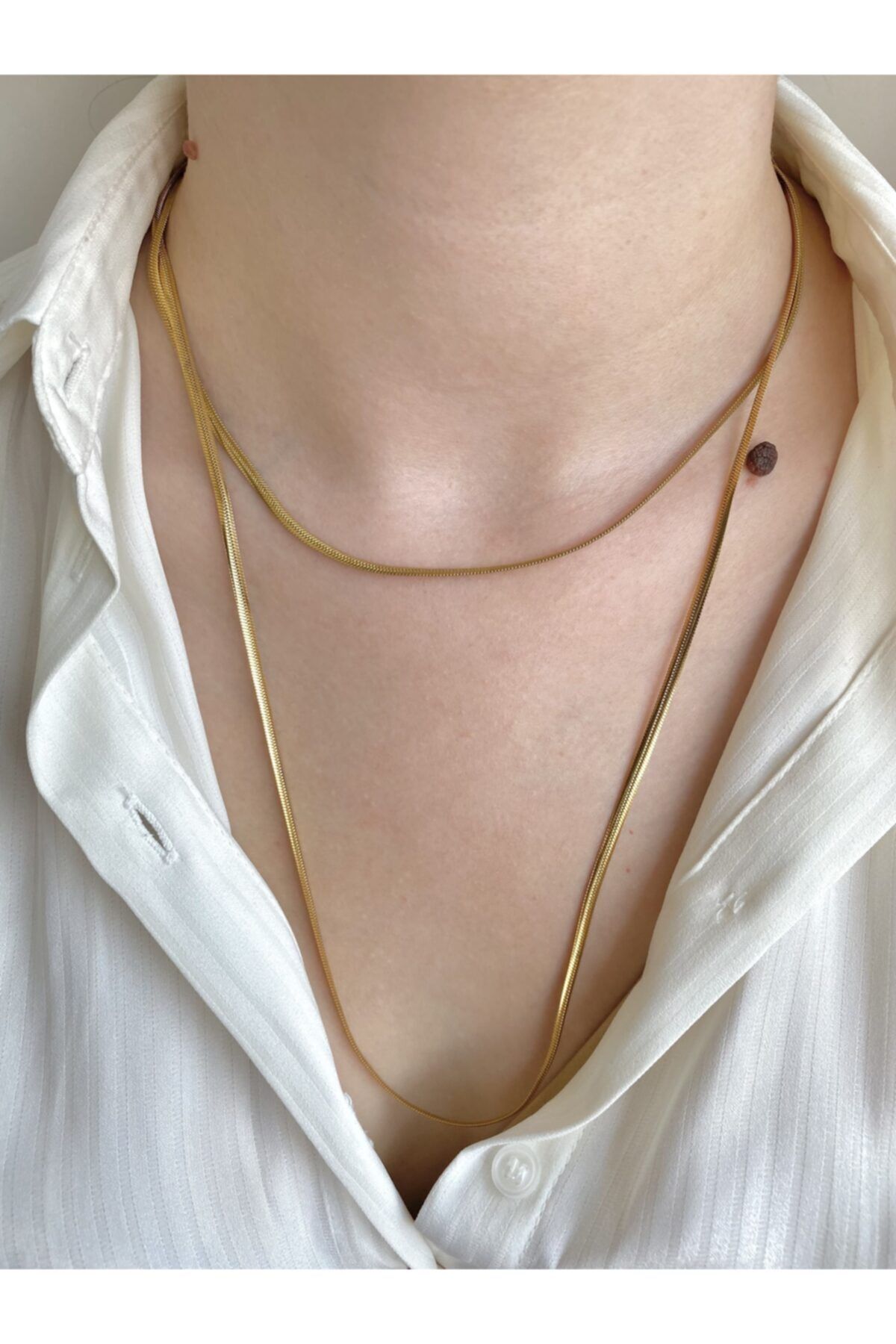 4me Accessories Ikili Italyan Çelik Zincir Kolye