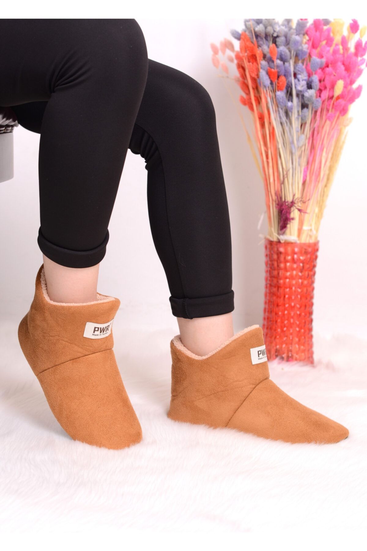 Adlax Unisex Kahverengi Kışlık Panduf Ev Botu Adx012