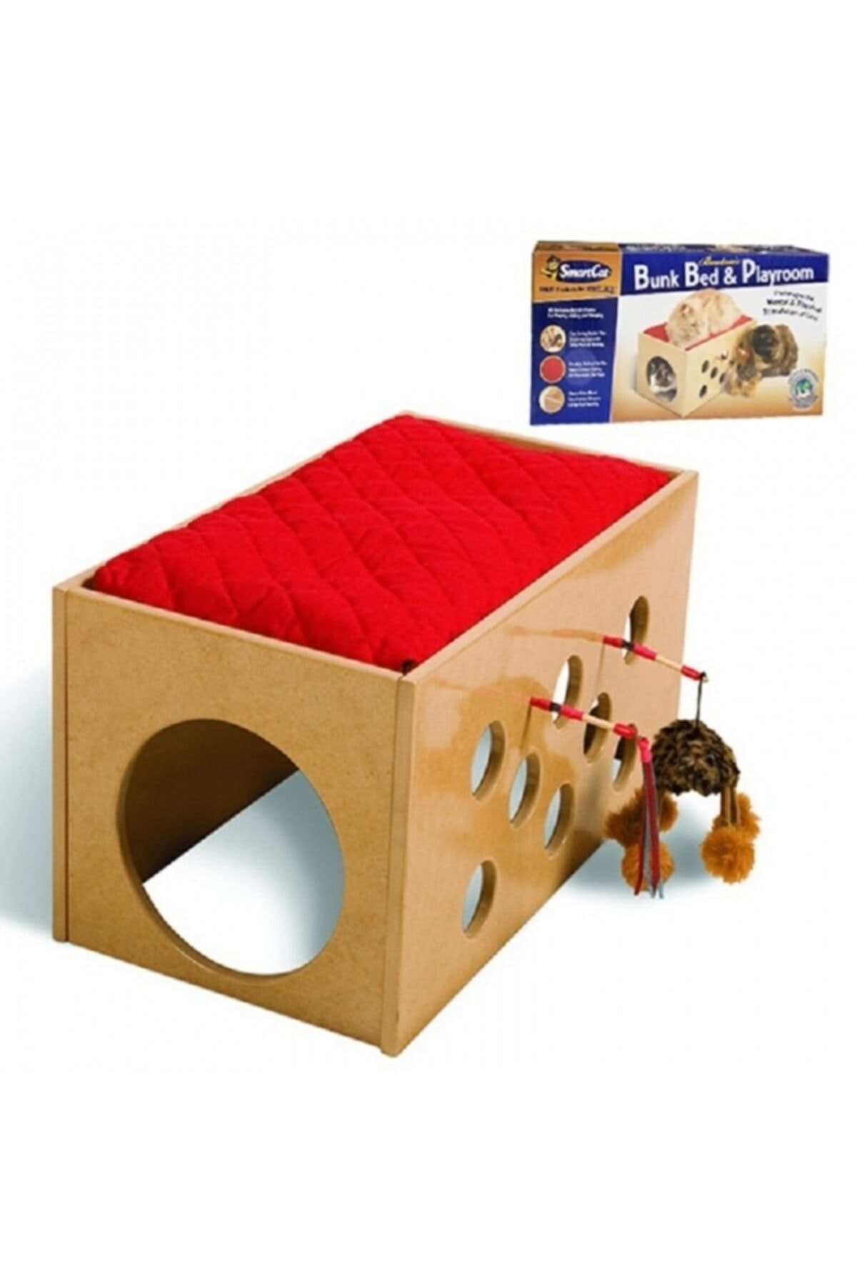 SMARTCAT Ahşap Kedi Evi Ve Oyun Alanı
