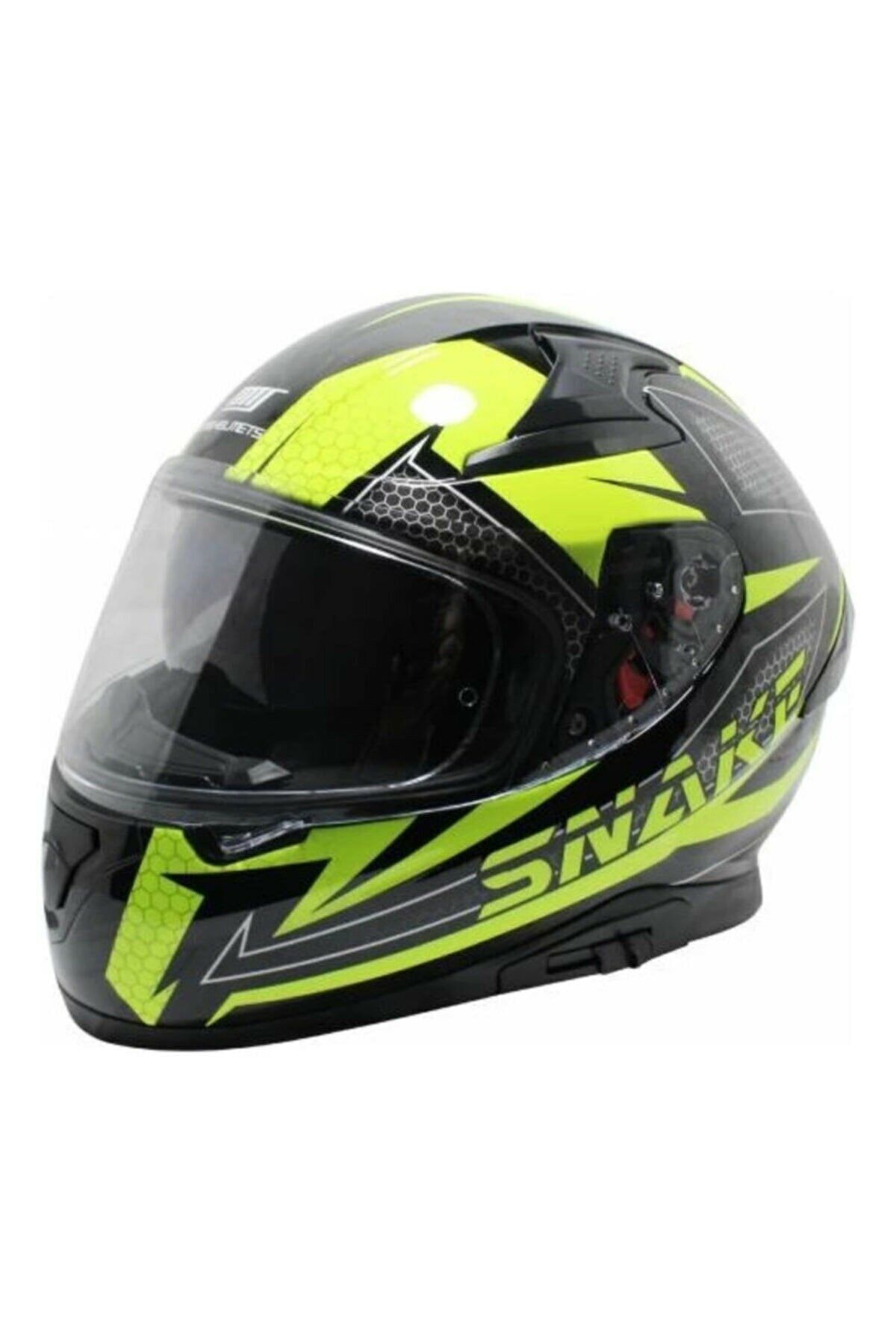 MTS M-917 Snake Neon Full Face Güneş Vizörlü Motosiklet Kaskı
