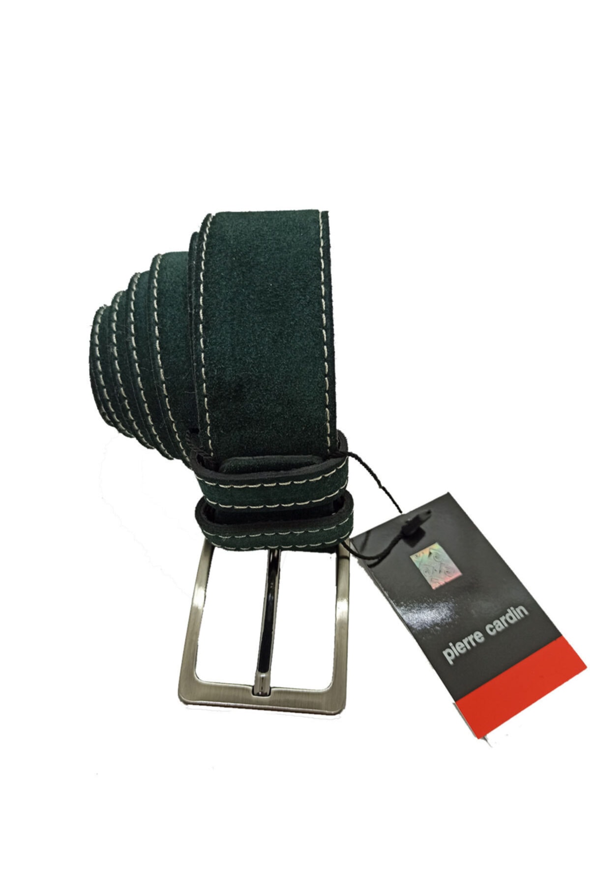 Pierre Cardin Süet Deri Kemer Yeşil