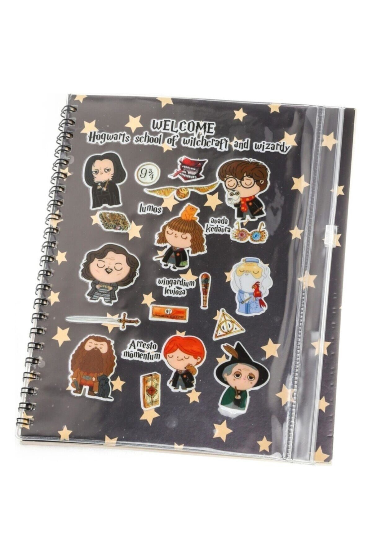 PASİFİK HOME Harry Potter Tasarım Şeffaf Kalemlikli Çizgili Ve Spiralli Özel Tasarım Defter Welcome Hogwarts