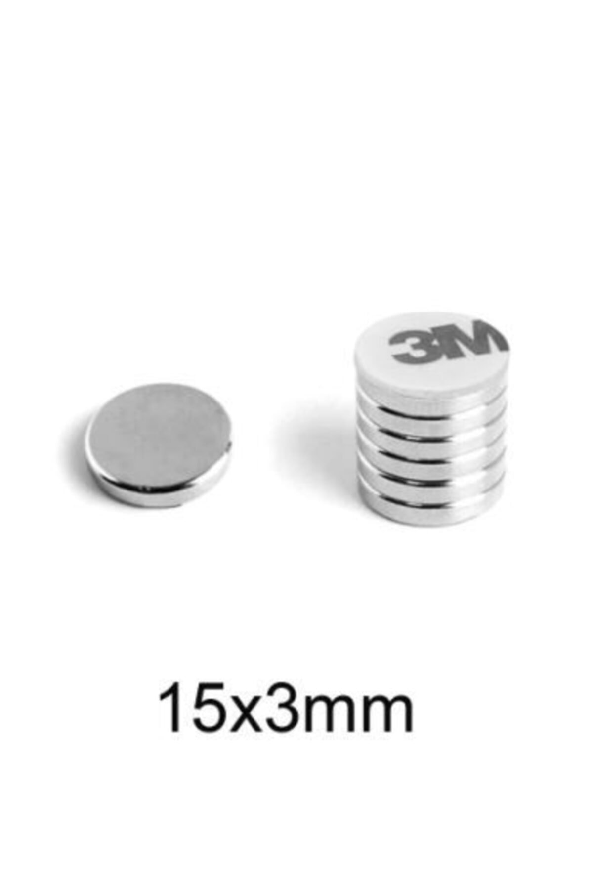 Hdg Yapışkanlı Neodyum Mıknatıs Yuvarlak D15x3 Mm - 10 Adet