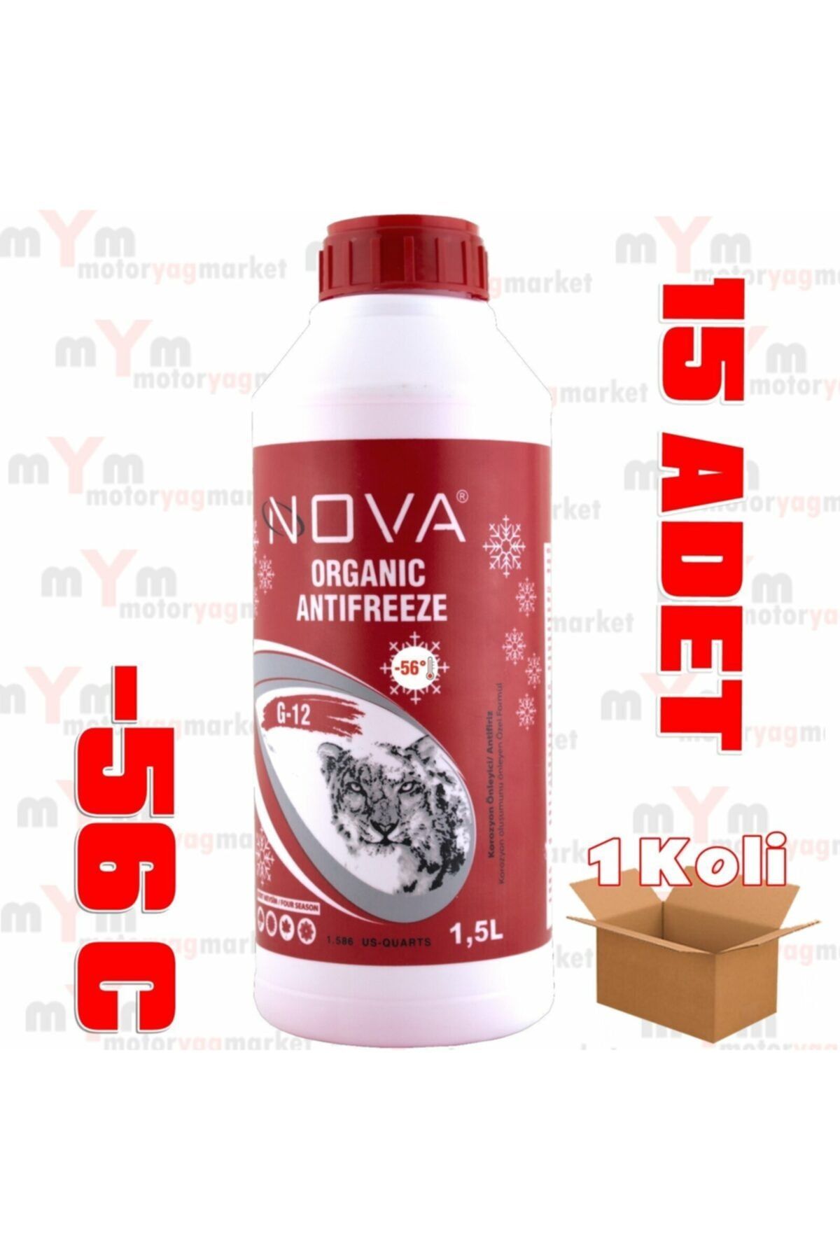 Nova -56 Derece Organik Kırmızı G12 Antifriz 1.5 Litre X15
