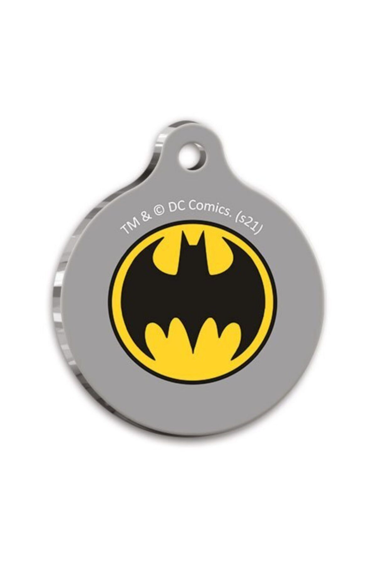 Batman Yuvarlak Kedi Ve Köpek Künyesi Medium 3cm Gri