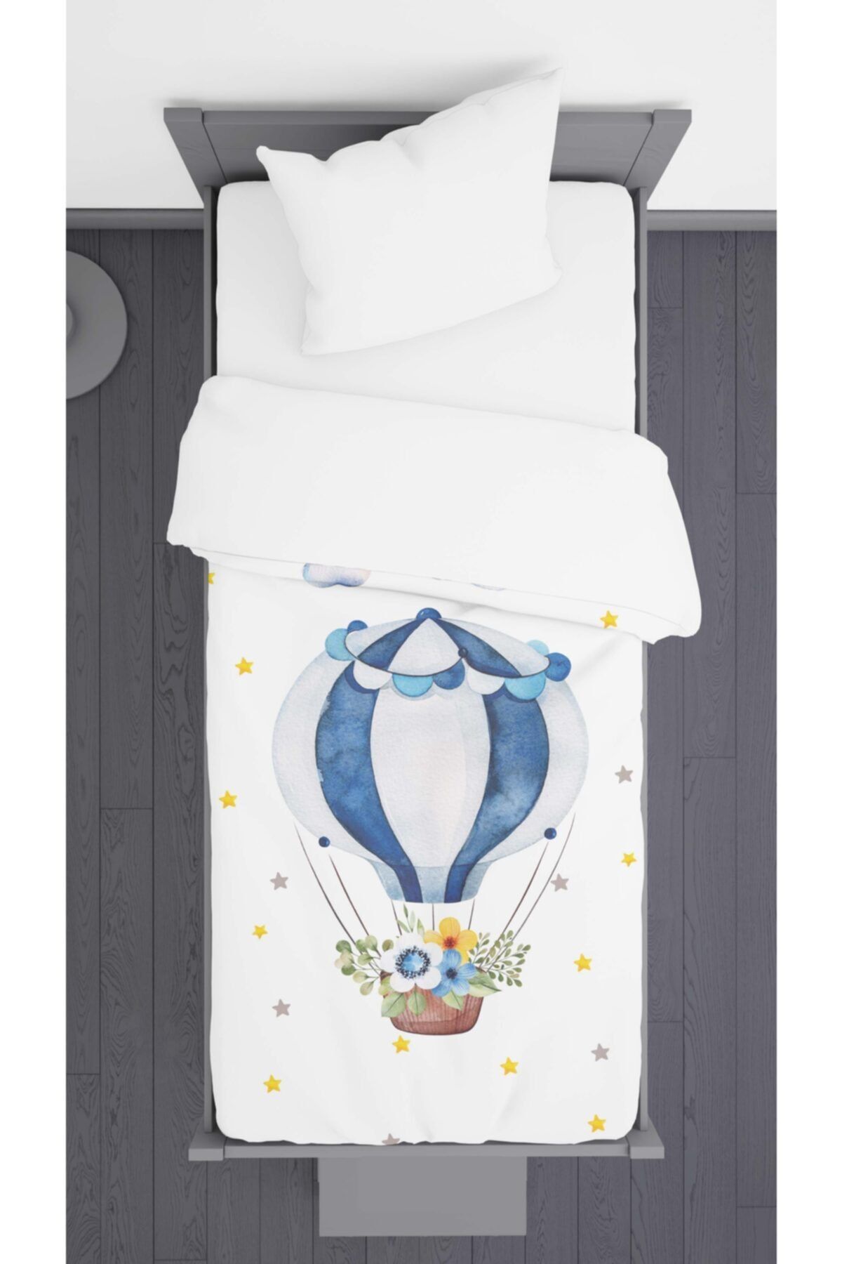 Ziu Kids Uçan Balon Desenli Dekoratif Yatak Örtüsü 140x220