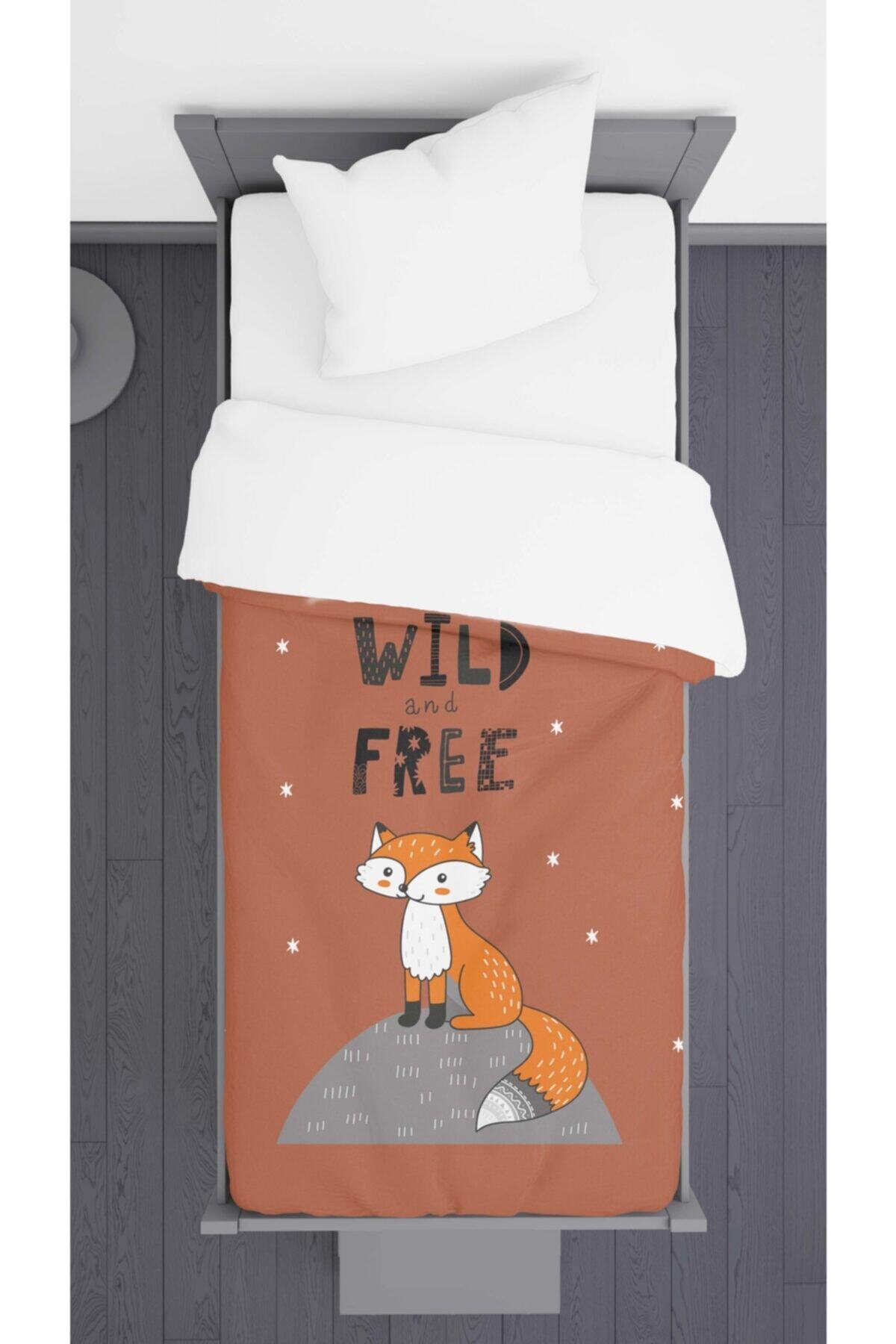 Ziu Kids Vahşi Tilki Desenli Dekoratif Yatak Örtüsü 140x220