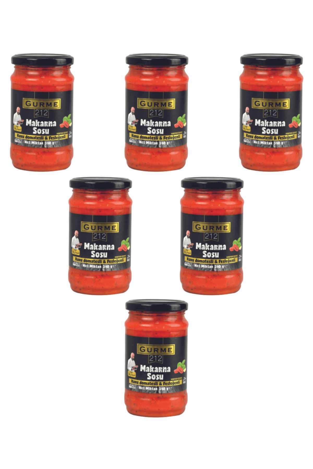 Gurme212 Makarna Sosu (kuru Domates & Fesleğen) (6 Adet X 320cc)
