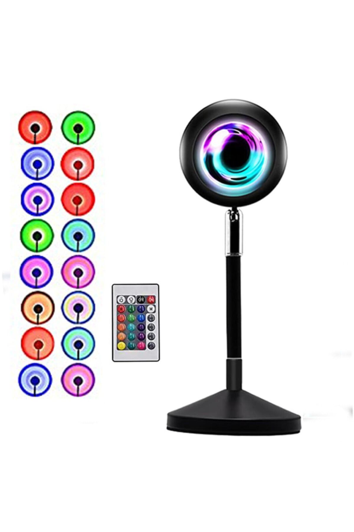 gaman Rgb Rainbow Gökkuşagi Aydınlatmali Uzaktan Kumandalı 16 Renk Ayarlı Günbatımı Lambası Projektörü