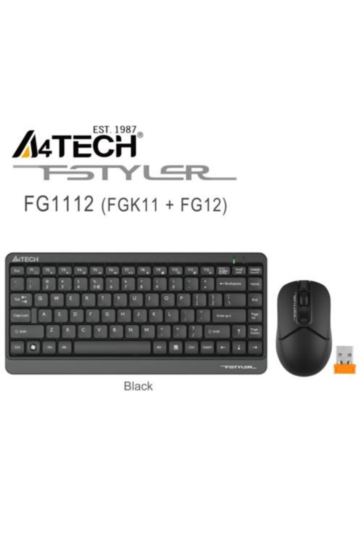 A4 Tech Fg1112 Siyah Mini Usb Kablosuz Türkçe M.medya Klavye Mouse Set