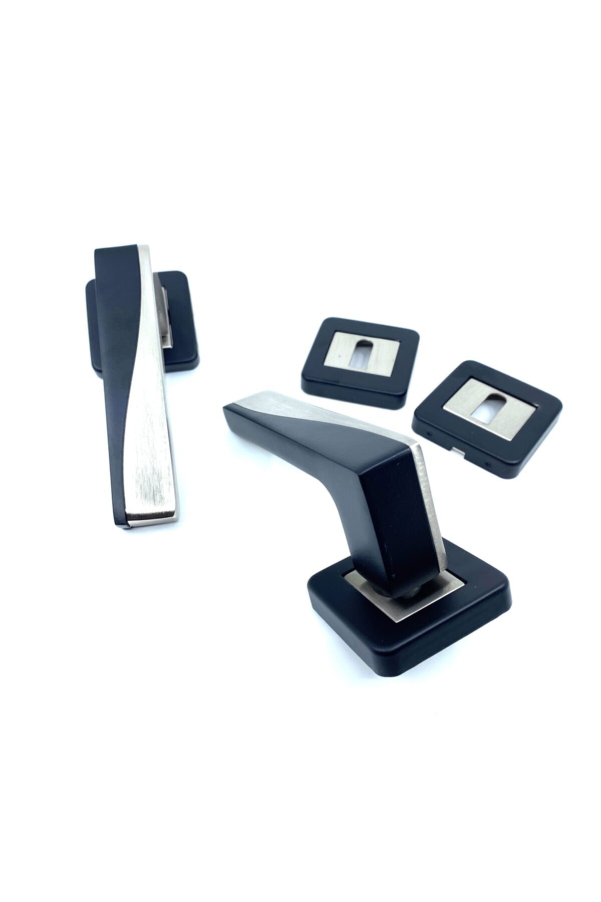 Sofuoğlu Derya Rozetli Mat Siyah / Inox Kapı Kolu (oda)