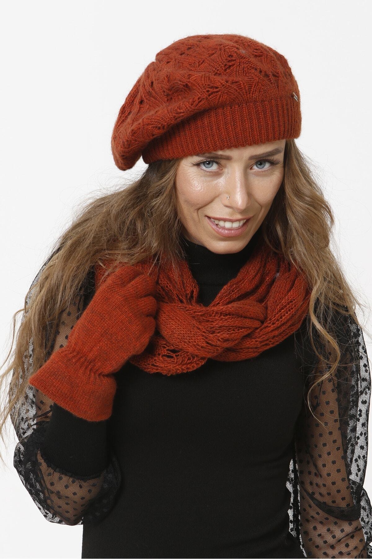 megalaksi Ressam Takım 2 Bordo Atkı Bere Eldiven