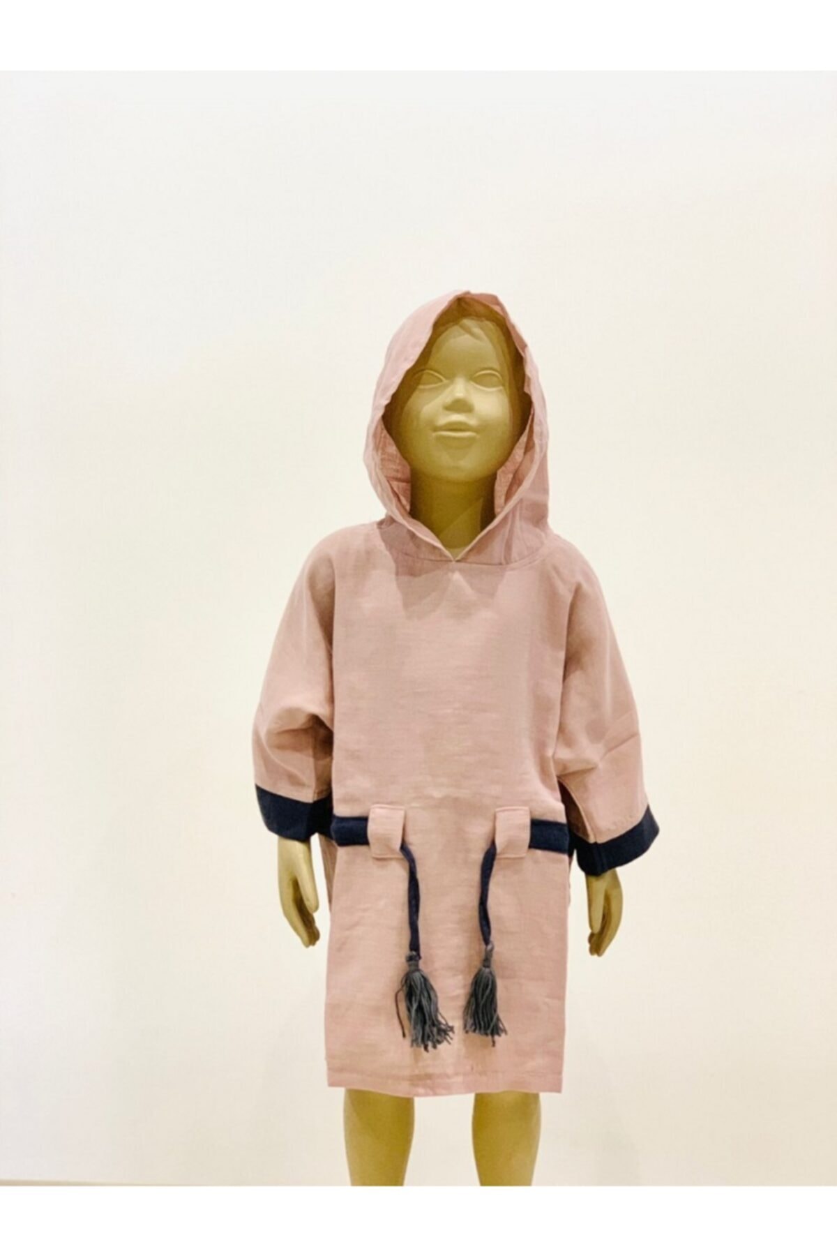 YILMAZLAR TEKSTİL Çocuk Ev,plaj Yada Banyo Için Pudra Kapşonlu Ayar Kemerli Tulum