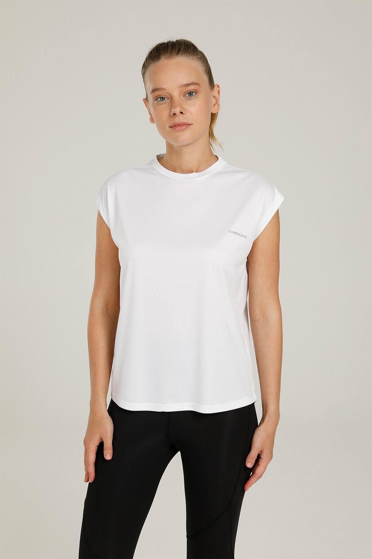 lumberjack Ct770 Basıc Pes C Neck T- Beyaz Kadın Kısa Kol T-shirt