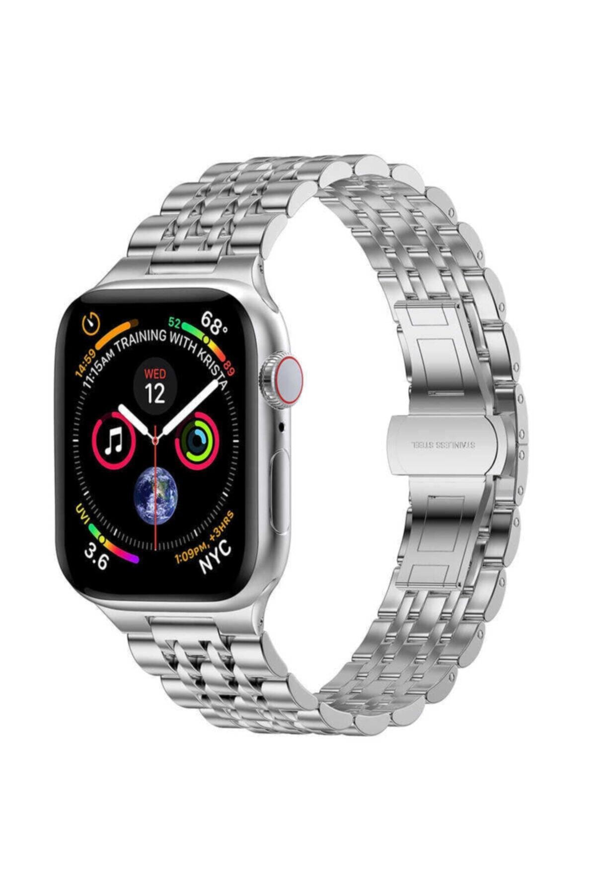 Apple Watch 2 42mm Uyumlu Metal Platinum A+ Kalite Kordon