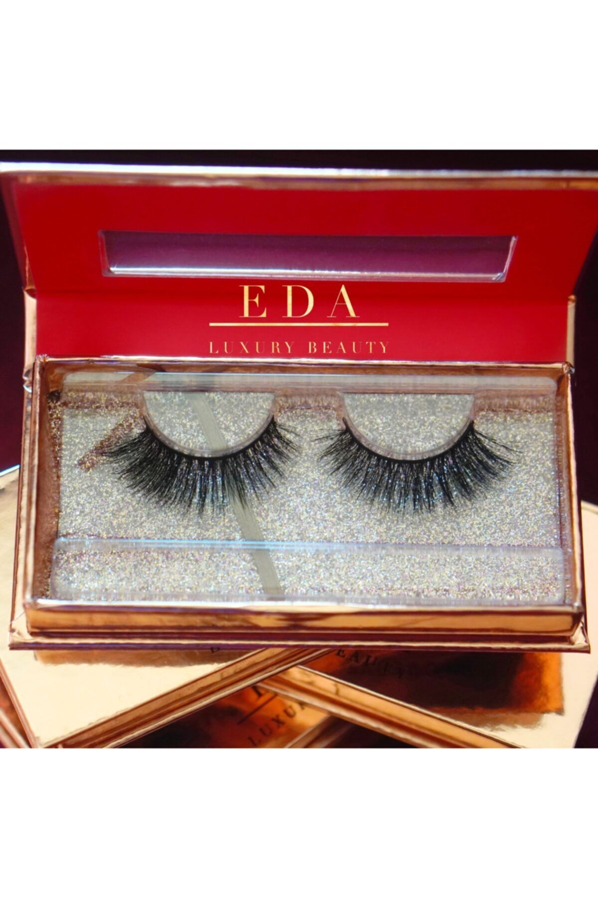 EDA LUXURY BEAUTY Romance Takma Kirpik 3d Vegan Mink Uzun Hacimli Yoğun Çekik Cat Eye Wedding Faux False Eyelashes