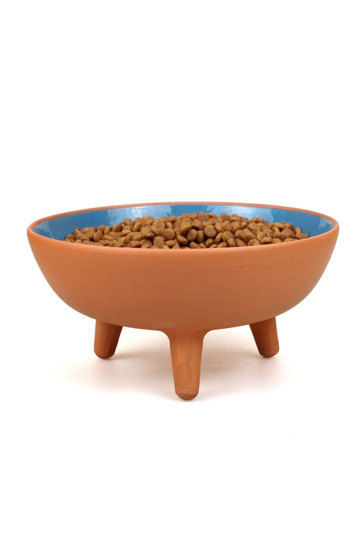 Güral Ayaklı Sırlı Çömlek Kedi Maması Kabı